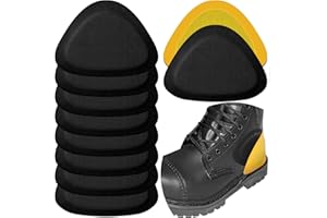 HTZNHXT 4 Pair Leather Heel Pads, Heel Grips Liner Cushions for Pain Relief, Inserts for Women/Men Loose Shoes Improved Shoe Fit and Comfort (Black)