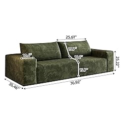 3 Seater Couch for Living Room, 71.3 INCH Fluffy