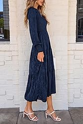 PRETTYGARDEN Women's Fall Spring Midi Dress Long