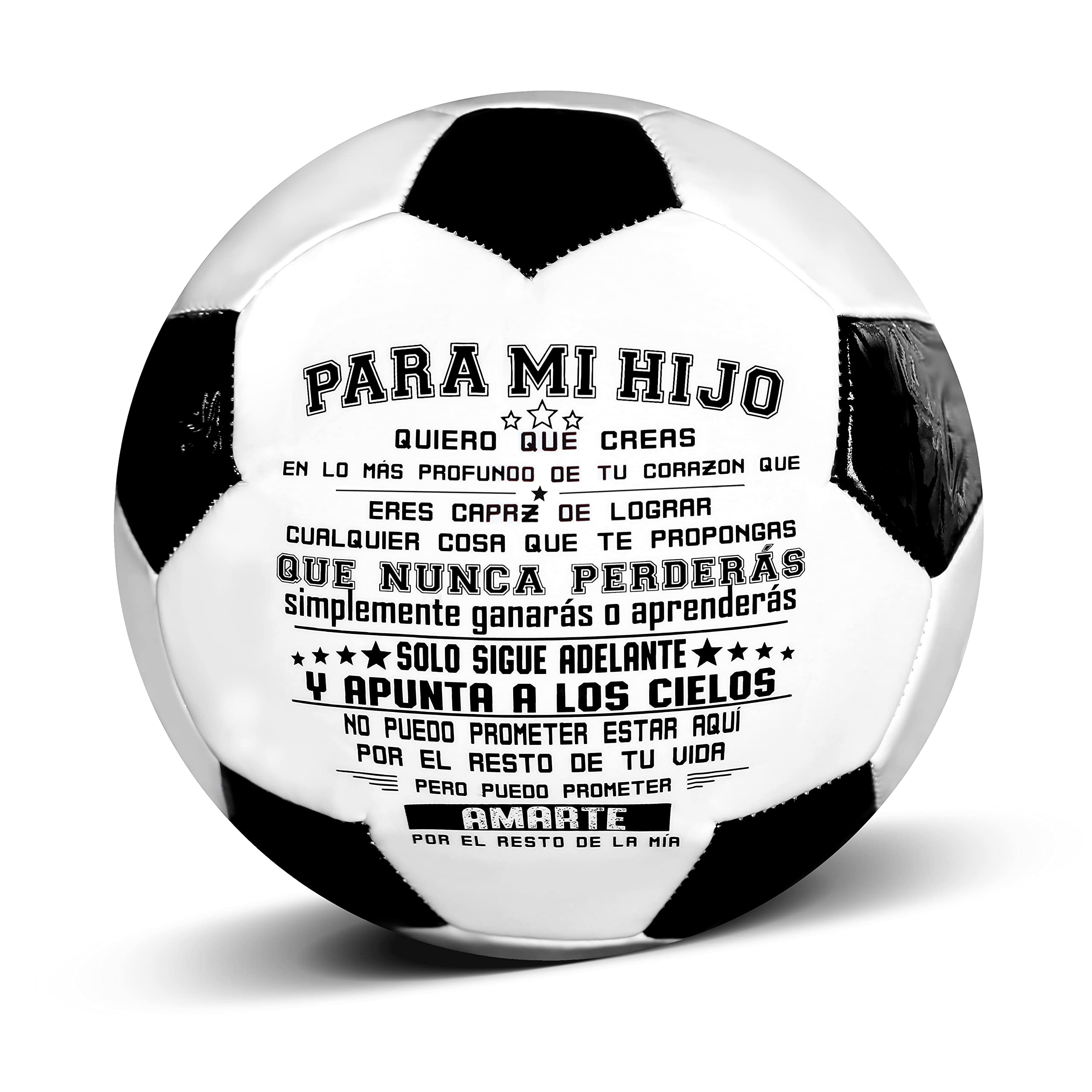 Uloveido Para Mi Hijo balones de fútbol - To My Son Football Size 5 Match Training Soccer Ball Spanish Language Y594 — image 1