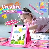 HappyGoLucky Unicorn Art Set for Girls 3-12 Yrs - 208 Pc Coloring Pencils view 6