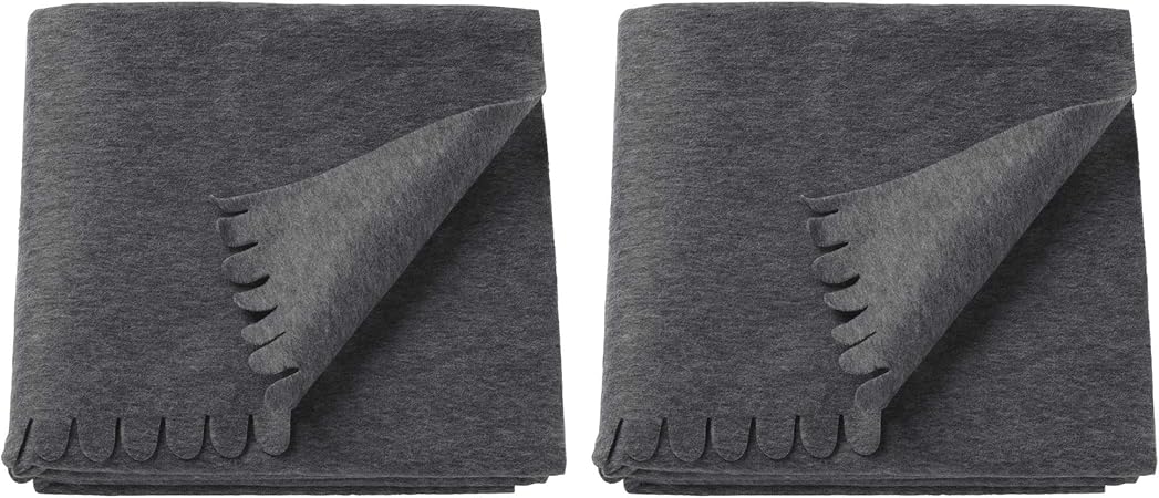 Ikea Polarvide Gris Polaire Jeté De Canapé 130 X 170 Cm Lot De 2