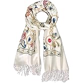 Urban CoCo Women's Embroidered Tassel Long Shawl Oversize Scarf Wraps for Women