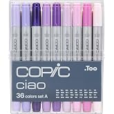 Copic Ciao, Alcohol Markers, 36 Colors Dual Brush Tip Art Markers, Ultra Blendable Markers for Coloring, Drawing &amp; Illustration Art, Set A