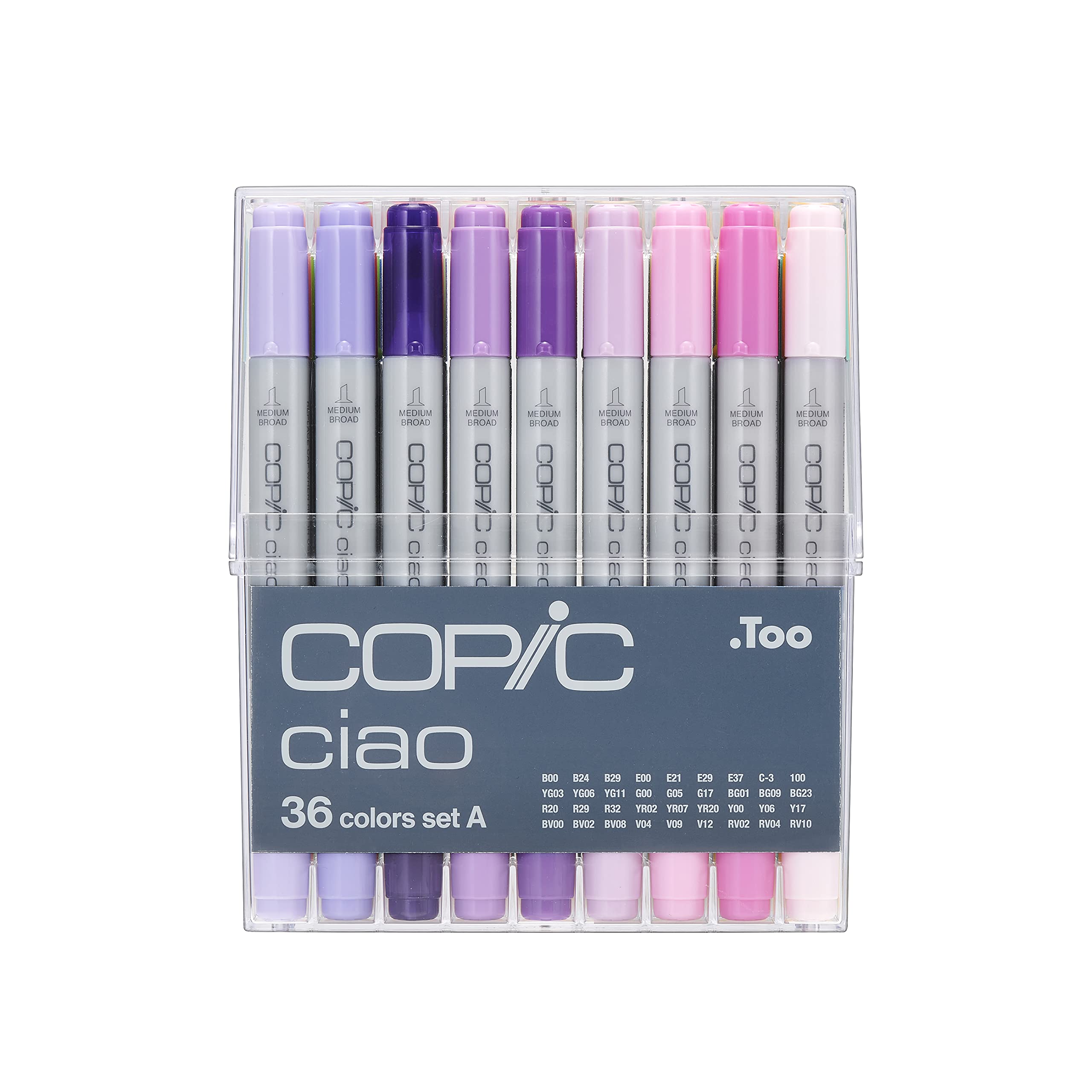 COPIC Ciao Coloured Marker Pen - Set of 36 A, For Art & Crafts, Colouring, Graphics, Highlighter, Design, Anime, Professional & Beginners, Art Supplies & Colouring Books
