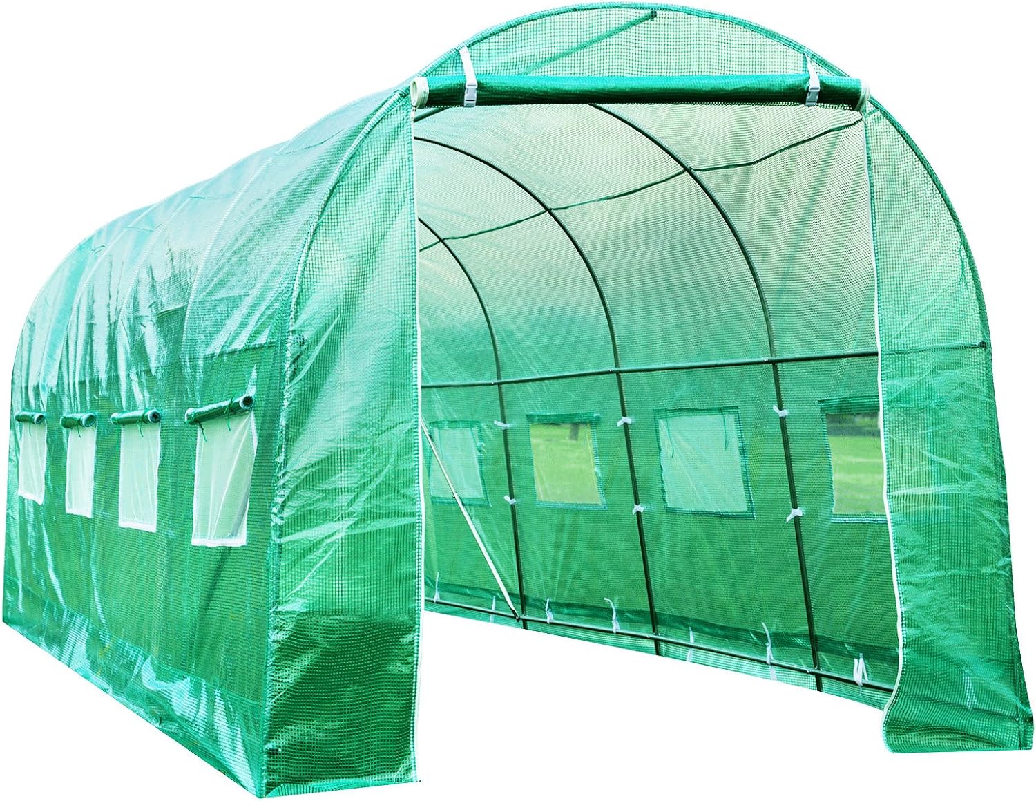 Superworth 5M X 2M Fully Galvanised Steel Frame Poly Tunnel Greenhouse
