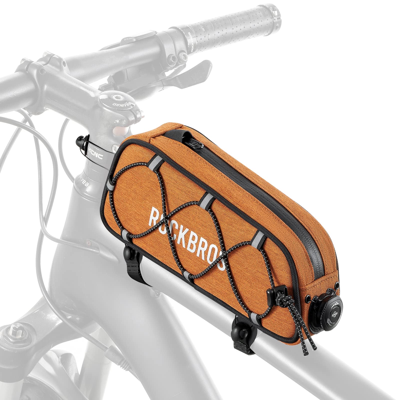 ROCKBROS Road to Sky Bicycle Frame Bag Top Tube Bag Waterproof 0.7L Reflective for Front Frame for MTB/Road Bike/Gravel Bike