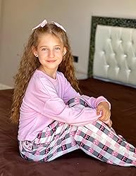 Arshiner Pajama Pants for Girls Long Sleep Plaid