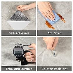 practicalWs 10pcs Marble Peel and Stick Tile for