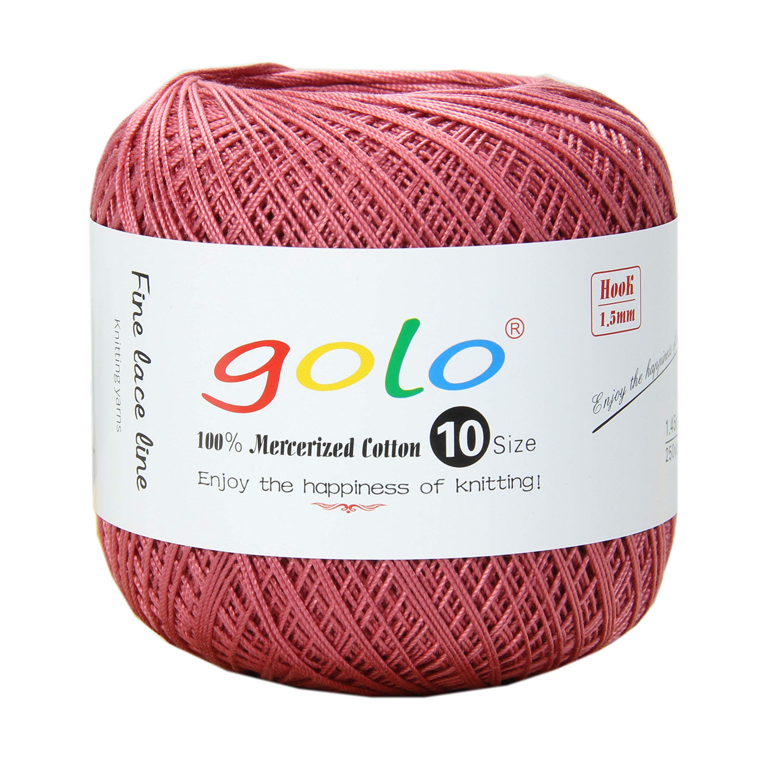 golo Crochet Thread Size 10 for Hand Knitting Yarn Crocher Yarn (Brownish red-898) — image 1