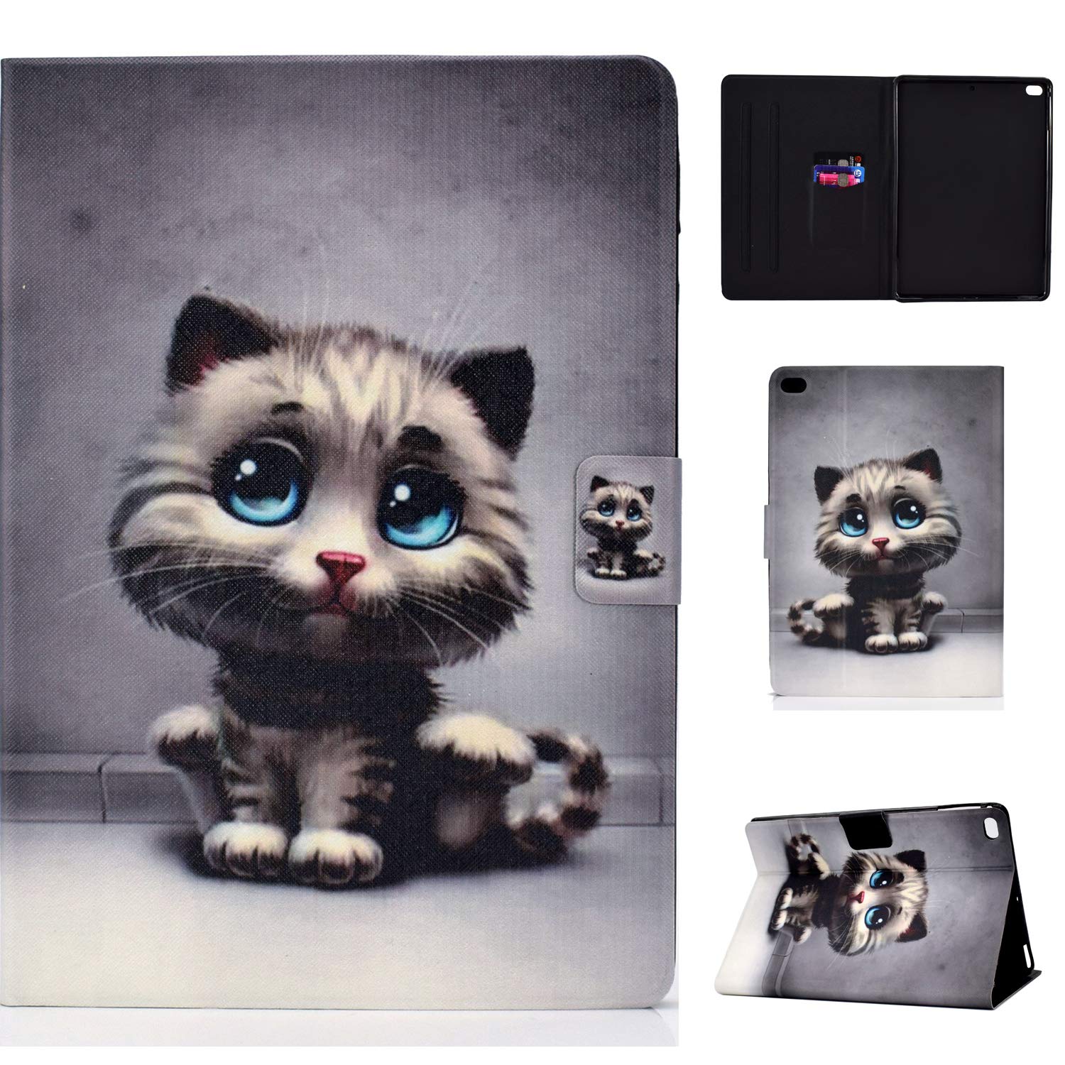 Compatible for 9.7 iPad Case 2018 iPad 6th Generation Case/2017 iPad 5th Generation Ultra Slim Lightweight Smart Stand Case, with Auto Sleep/Wake for iPad 9.7, Pet cat