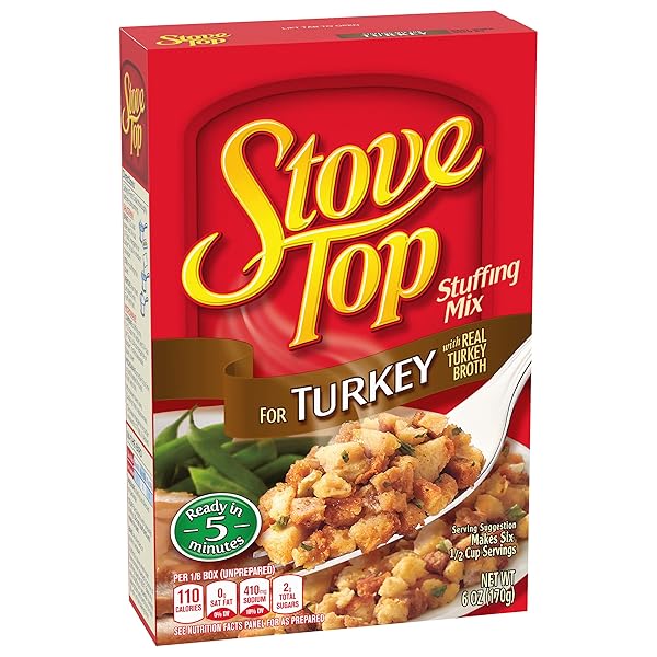 STOVE TOP STUFFING MIX FOR TURKEY, 6 OZ BOX