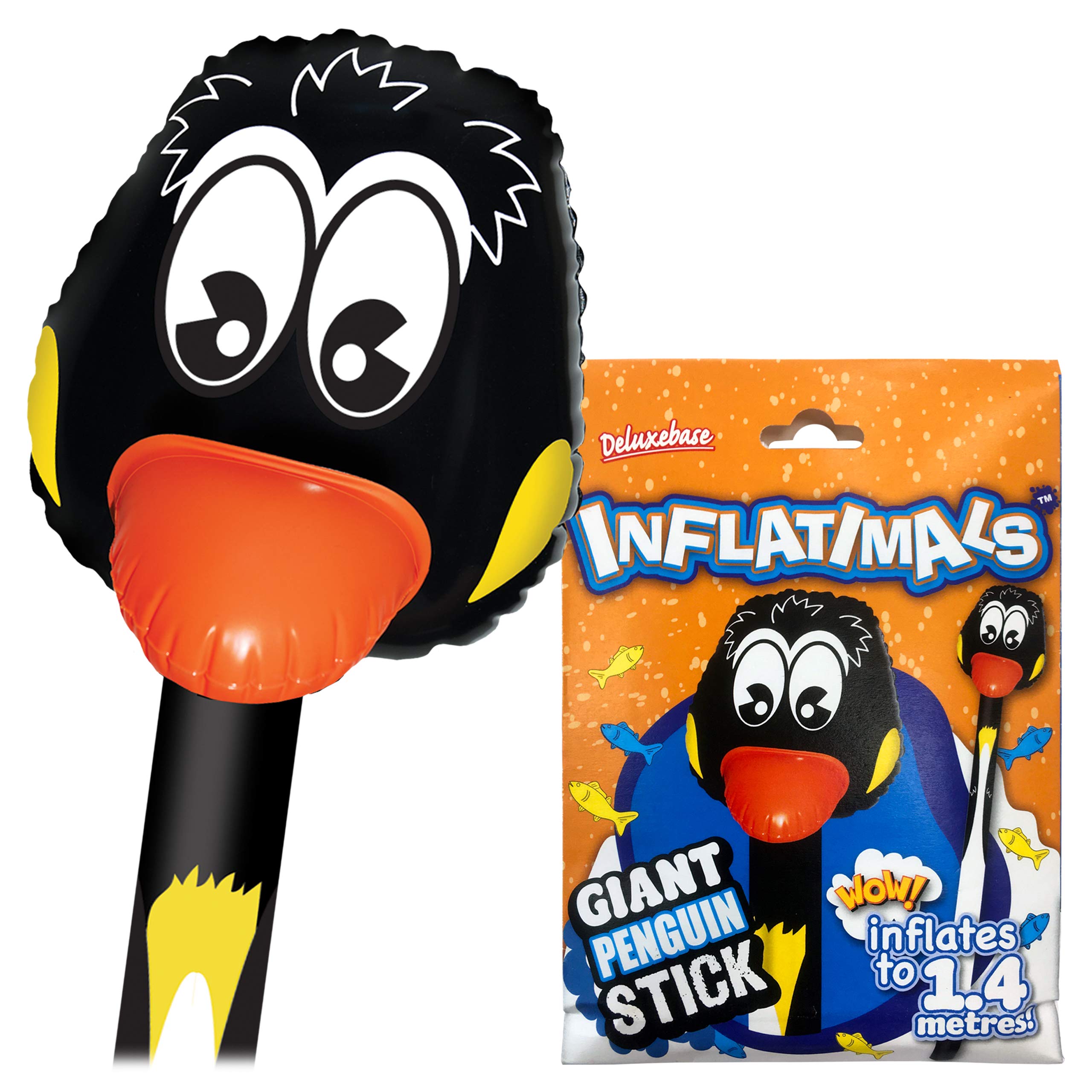 Inflatimals - Penguin from Deluxebase, Large Inflatable Animal Toy Balloon Stick, Ocean Birthday Decoration & Festival Balloons, Kids Party Supplies and Accessories, Fun Novelty Gifts.