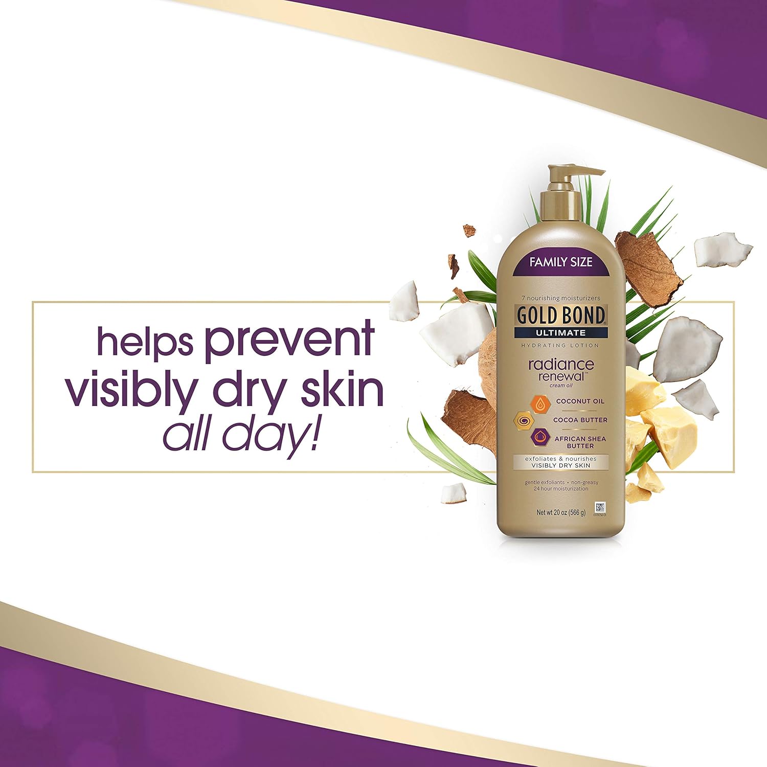 Gold Bond Ultimate Radiance Renewal Hydrating Lotion for Visibly Dry Skin, Family Size 20 oz.: Health & Personal Care