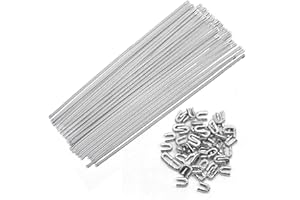 VIKKSAER 50 Pieces 13.7 Inch Metal Steel Corset Boning Spiral Boning Precut with 50 Steel Boning Tips Structure and Form for Sewing Corset, Costume, Collar, Cuff and More (6mm)