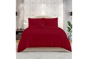 Kotton Culture Twin Size 1200 Thread Count Duvet Cover Only - 100% Egyptian Cotton, Ultra-Soft & Sateen - All Season Comforter Cover with Zipper & Corner Ties Hotel Quality Bedding - Red Burgundy