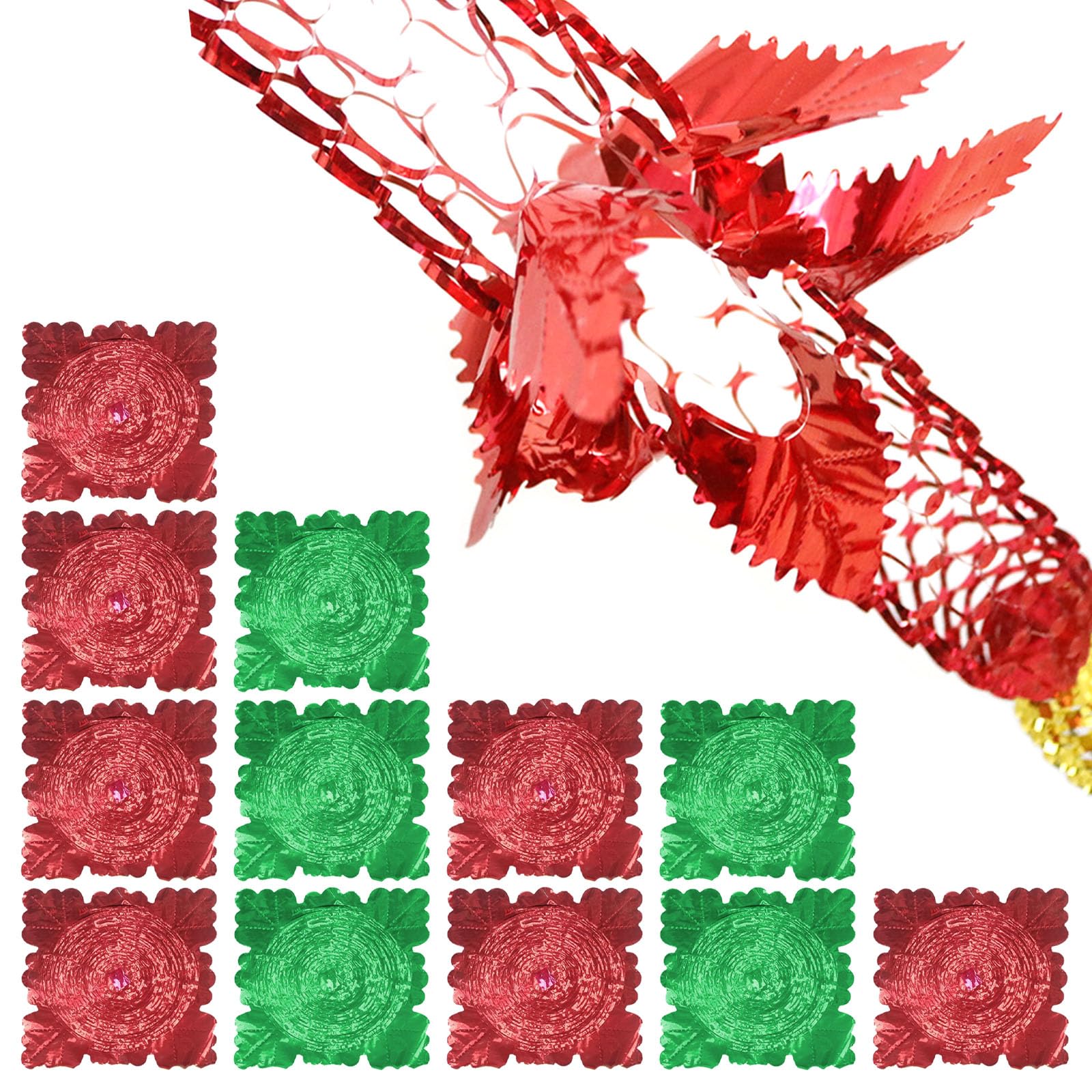 GWAWG Christmas Ceiling Decorations,12 PCS Foil Christmas Decorations,Foil Garland Christmas Decorations 80s for Xmas New Year Holiday Party Supplies