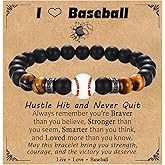 PODLEV Baseball/Basketball/Football/Soccer Bracelet Gifts for Boys- Stretch Beaded Bracelet for Teen Boys, Christmas Birthday Graduation Gifts for Son Grandson Brother Nephew Friend Players Team