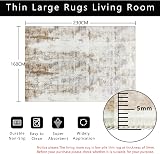 Famibay 160x230cm Beige Wool Effect Rug Non Slip Low Pile Large Abstract view 2