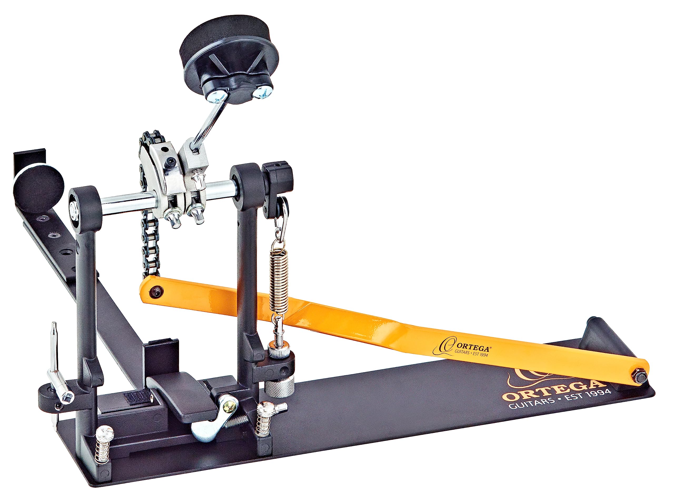 Ortega Guitars Cajon Pedal Left - Percussion Series - Metal Pedal with Foam Beater for Cajon - Includes Bag and Drum Key (OCJP-L-GB)