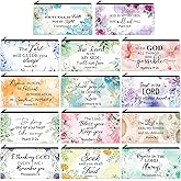 Talltalk 14 Pcs Valentines Christian Makeup Bags Bulk Religious Galentine Gifts Bible Verse Pencil Pouch Inspirational Cosmetic Bags for Women Travel Office Teachers Supplies(Vibrant)