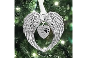 GOLDBULL Christmas Angel Wing Memorial Ornament for Loss of Loved Pet Dog Passing Away Gifts Christmas Memorial Angel Wings for Christmas Tree Hanging Bereavement Sympathy Gifts