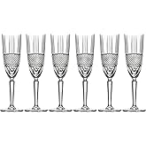 Barski Toasting Flute, Champagne, Flutes, Set of 6 Flute Crystal Glasses, Wedding Toasting Flutes, Glass has Thick Border Design, 6 oz, Made in Europe