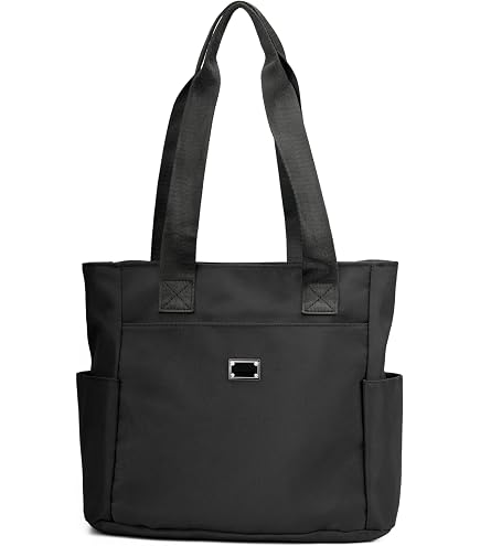 Shoulder Tote Bag with Zipper, Black : Clothing, Shoes & Jewelry