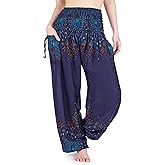 Lannaclothesdesign Harem Pants Women High Waist Bohemian Yoga Pants with Pockets - Boho Hippie Clothes