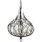 Varaluz Bask 3-Lt Crystal Pendant - Matte Black/French Gold