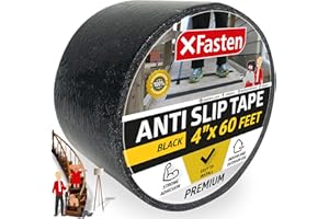 XFasten Anti Slip Traction Tape, Black, Outdoor and Waterproof, 4-Inches x 60-Foot Safety Traction Tape Waterproof and Non Sk