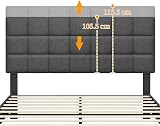 Yaheetech 5ft King Bed Frame Upholstered Platform Headboard Dark Grey view 7