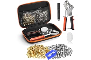 Grommet Tool Kit, Handheld 3/8 inch Eyelet Kit Manual Grommet Press Machine with 500 pcs Grommets, Eyelet Grommet Kit Heavy D