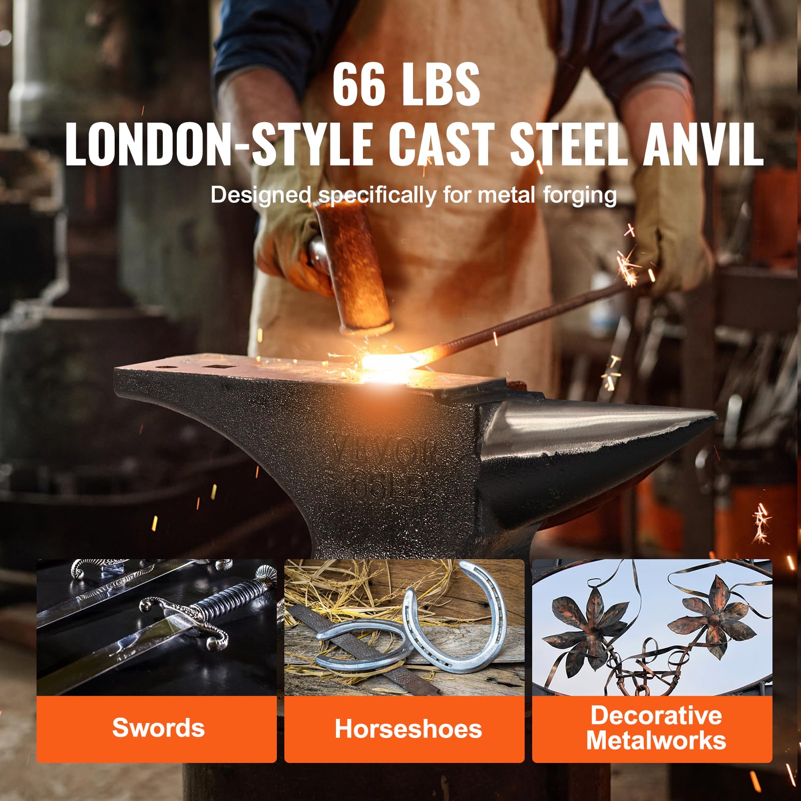 Mua VEVOR Single Horn Anvil, 66Lbs Cast Steel Anvil, High Hardness ...