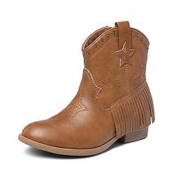 DREAM PAIRS Girls Cowgirl Cowboy Ankle Western