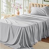 Bedsure Twin XL Sheet Sets Dorm Bedding - 3 Pieces Soft Extra Long Twin Sheets, Hotel Luxury, Easy Care Microfiber for Women, Men, Light Grey