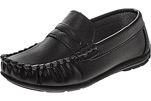 Josmo Boys Moccasin Driving Loafers - Casual Dress Penny Slip On Boat Shoes (Sizes: 5-10 Toddlers / 11-13 Little Kids / 1-5 Big Kids)