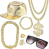 GOLDGE 80s & 90s Hip Hop Costume Kit for Men Women- Old School Rapper Outfit for Halloween Parties