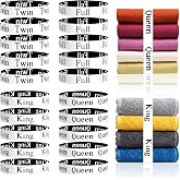 CXIIPOL 20 Pack Bed Sheet Organizer Bands, Bed Sheet Size Label Bands for Closet Organizater and Storage, Fully Elastic Linen Labels for Organizing Bed Sheets, Duvets, Quilts (King Queen Twin Full)