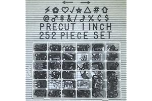 Black Letters and Characters for Felt Letter Boards - 504 Characters, Fun Symbols and much more - Pre Cut Black One Inch Lett