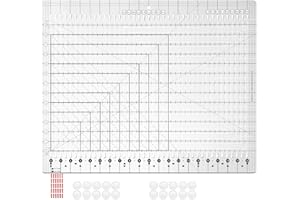 GENERIC Upgrade 17-3/4 "x 22" Extra Large Slotted Quilting Ruler, Particularly Precise & Not Easy to Break Acrylic, Long Arm Sewing XL Rulers Fabric Strip Rotary Cutting Patchwork and Crafting Template