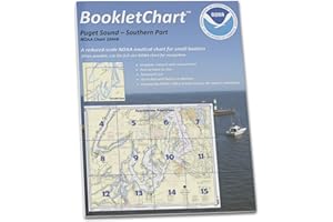 Paradise Cay Publications NOAA BookletChart 18448: Puget Sound-Southern Part, Handy 8.5" x 11" Size. Paper Chart Book Designed for use Aboard Small Craft