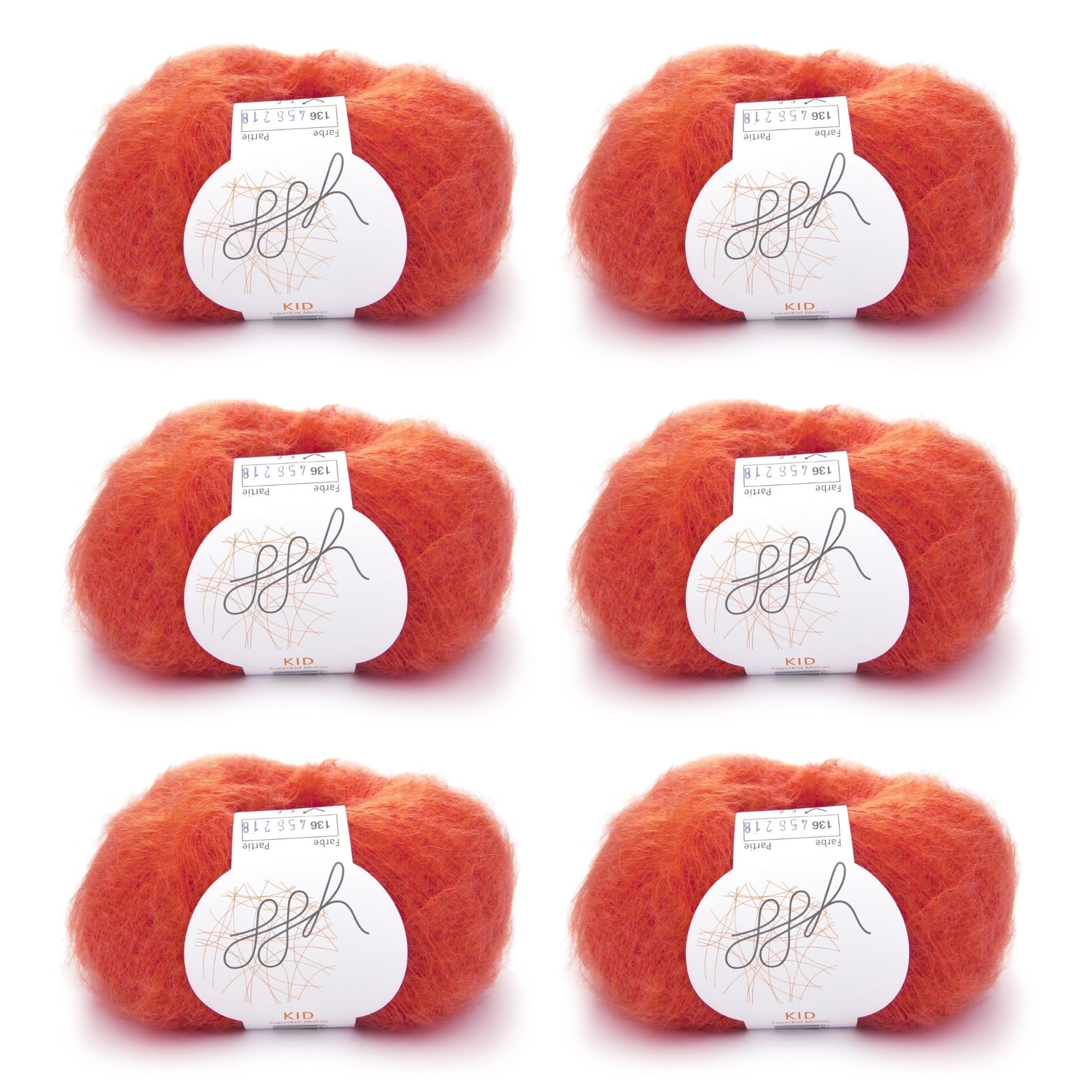 ggh Kid Box Knitting Wool Made from Kid Mohair - Colour 136 - Hooded Orange