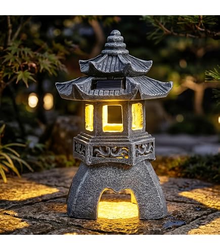 Amazon.com: Sdeetesamjun Japanese Pagoda Stone Lantern, Stacked