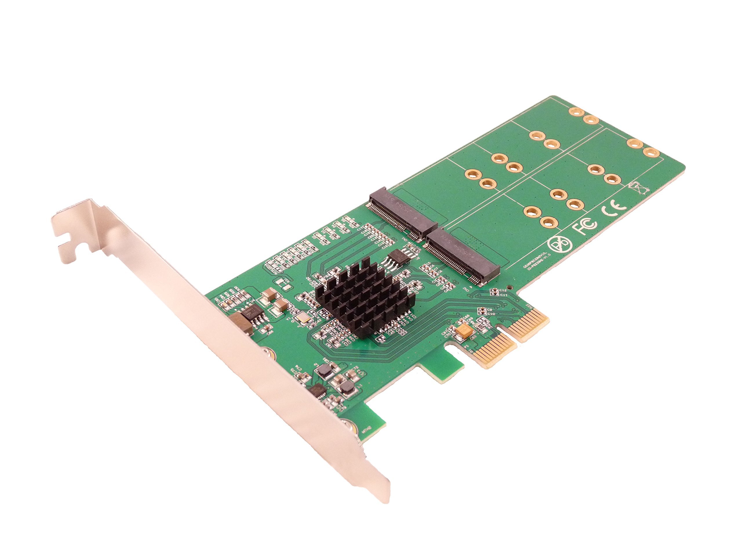 Computer District - High Speed PCI Express Controller Card PCI Express or PCIe x2 with low profile brackets - for 4 SATA III M.2 (NGFF) SSDs - MARVELL 88SE9235 CHIPSET