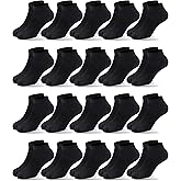 Duufin 20 Pairs Kids Socks Boys Girls Athletic Low Cut Kids Ankle Socks 4-15 Years Old