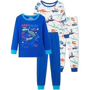 Mikrdoo Boys Pajamas Snug Fit Stretch Cotton Long Sleeve PJs for Kids 4-14Y | Stretchy Boys Pajamas Soft Cotton Blend Cozy Br