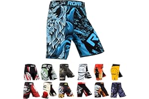 ROAR-INT MMA Fight Shorts Grappling Kickboxing Muay Thai Shorts BJJ Gym Training Running Athletic Wrestling Shorts
