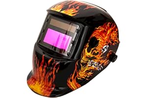 Bestclub Welding Helmet Solar Powered Auto Darkening Hood with Adjustable Shade Range 4/9-13 for Mig Tig Arc Welder Mask (Fire)