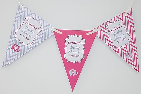 Personalised Birthday Circus Flag Banner Bunting Flags Inc Ribbon